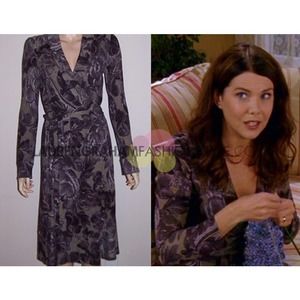 Diane Von Furstenberg Boka Wrap Dress in Cordova Purple Floral Size 4